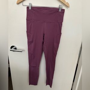 Lululemon Fast and Free Nulux 25” tight, vintage plum, size 6